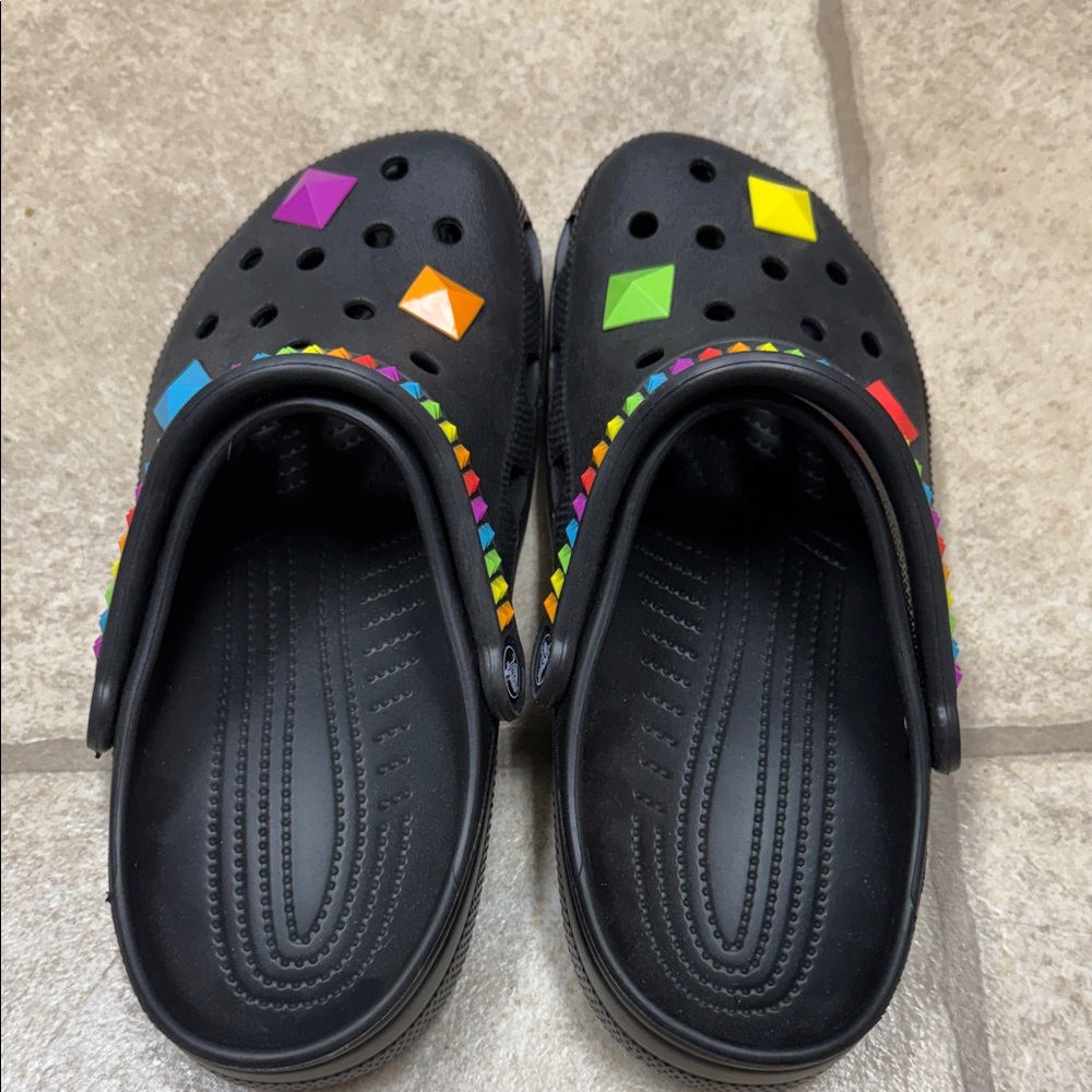 CROCS Black Mules with Colorful Studs - Picture 3 of 5